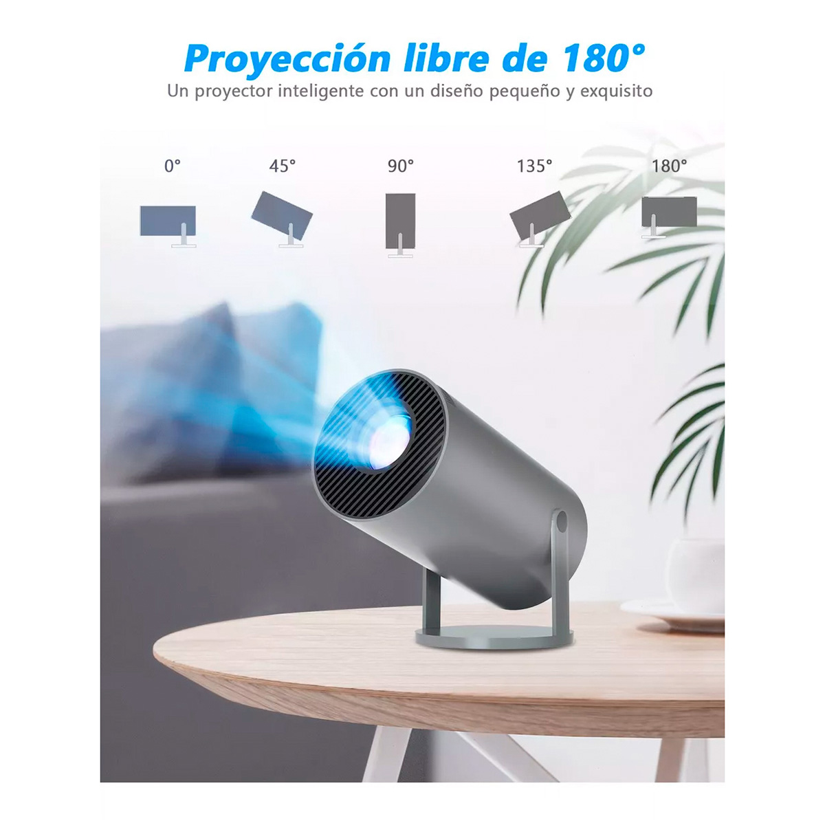 Combo Proyector Led Hd 1080p 6000 Lm + Echo Pop Black