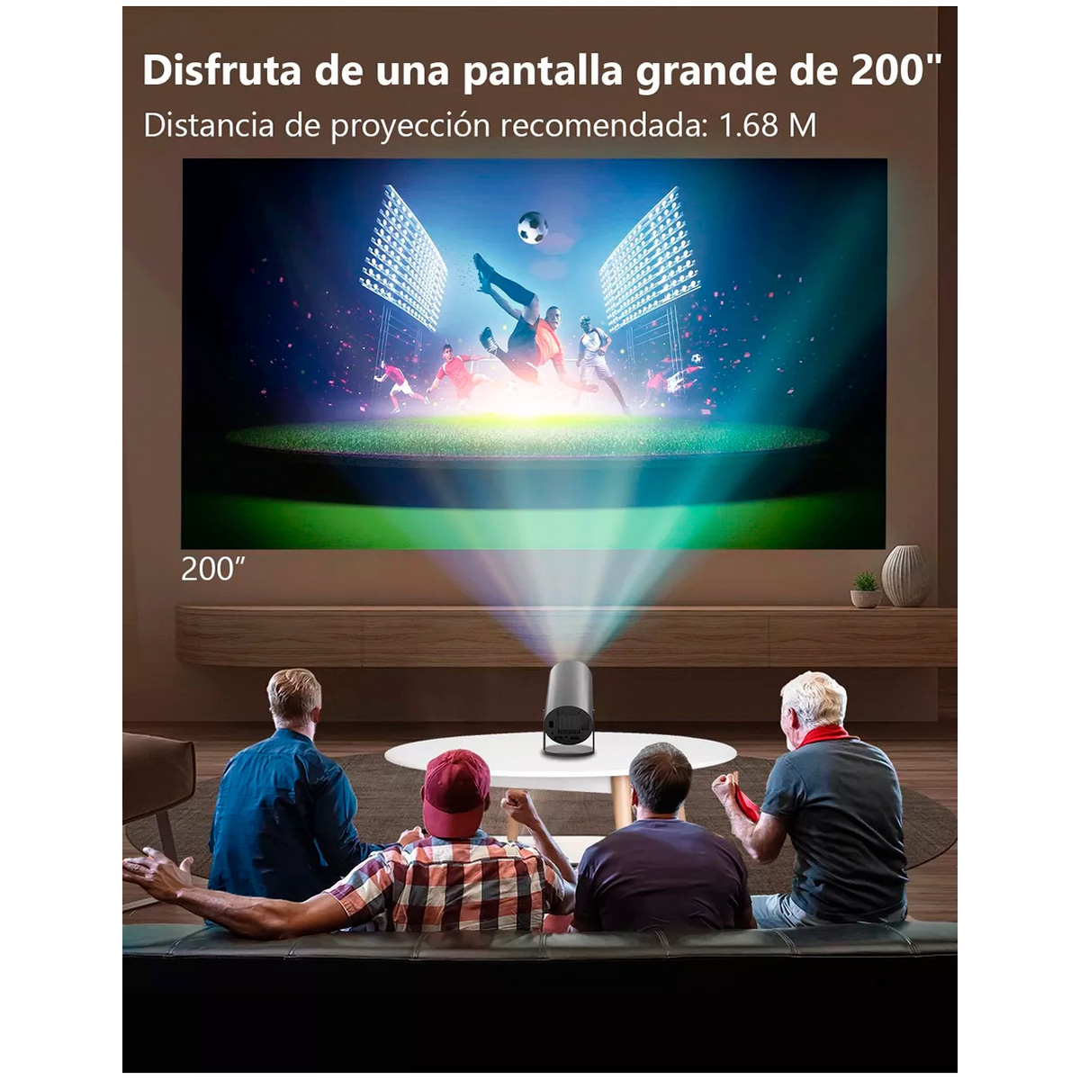 Combo Proyector Led Hd 1080p 6000 Lm + Echo Pop Black