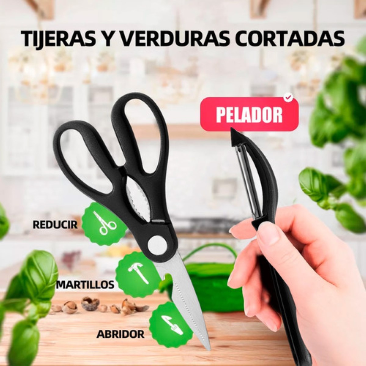 "Juego Paquete Cuchillo Cocina Profesionale Acero Inoxidable mango de madera "