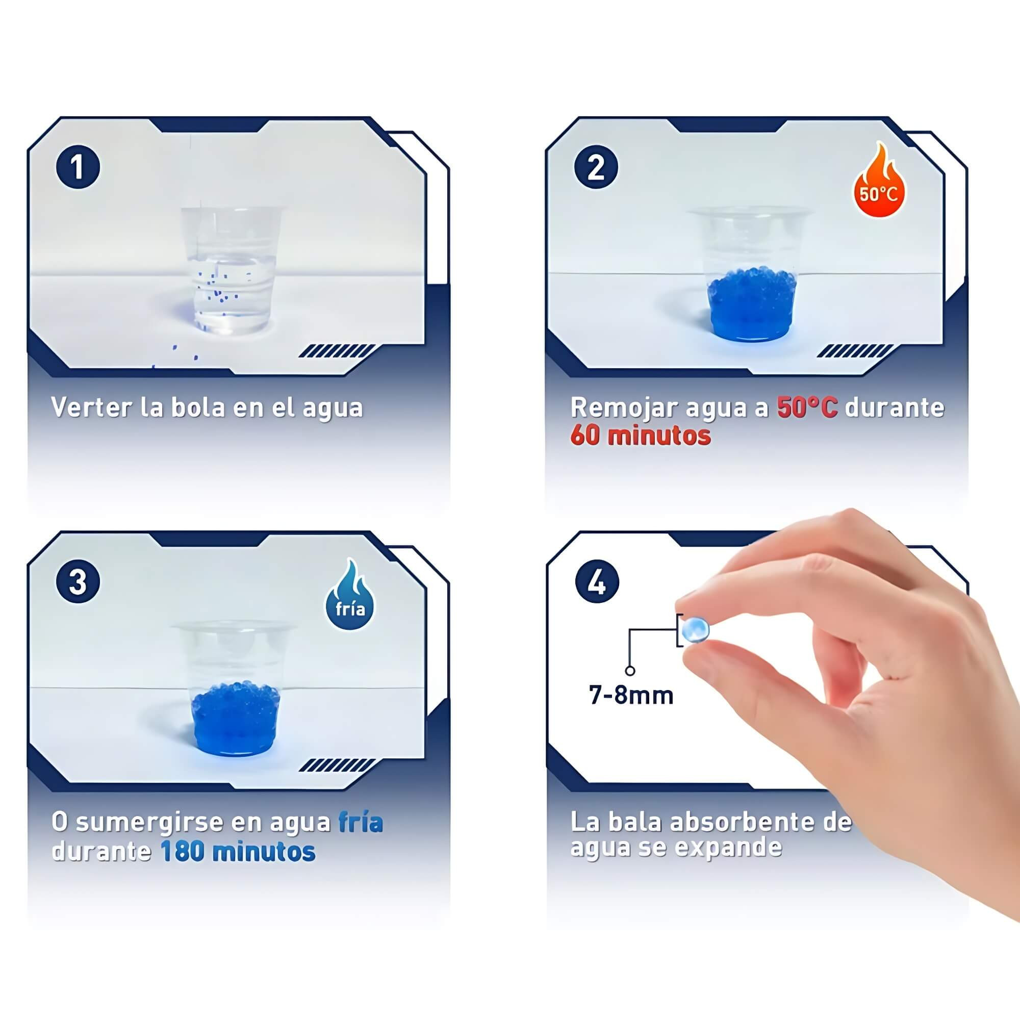 Pistola de Hidrogel con 5000 bolitas de gel con bateria,lentes - Rojo.