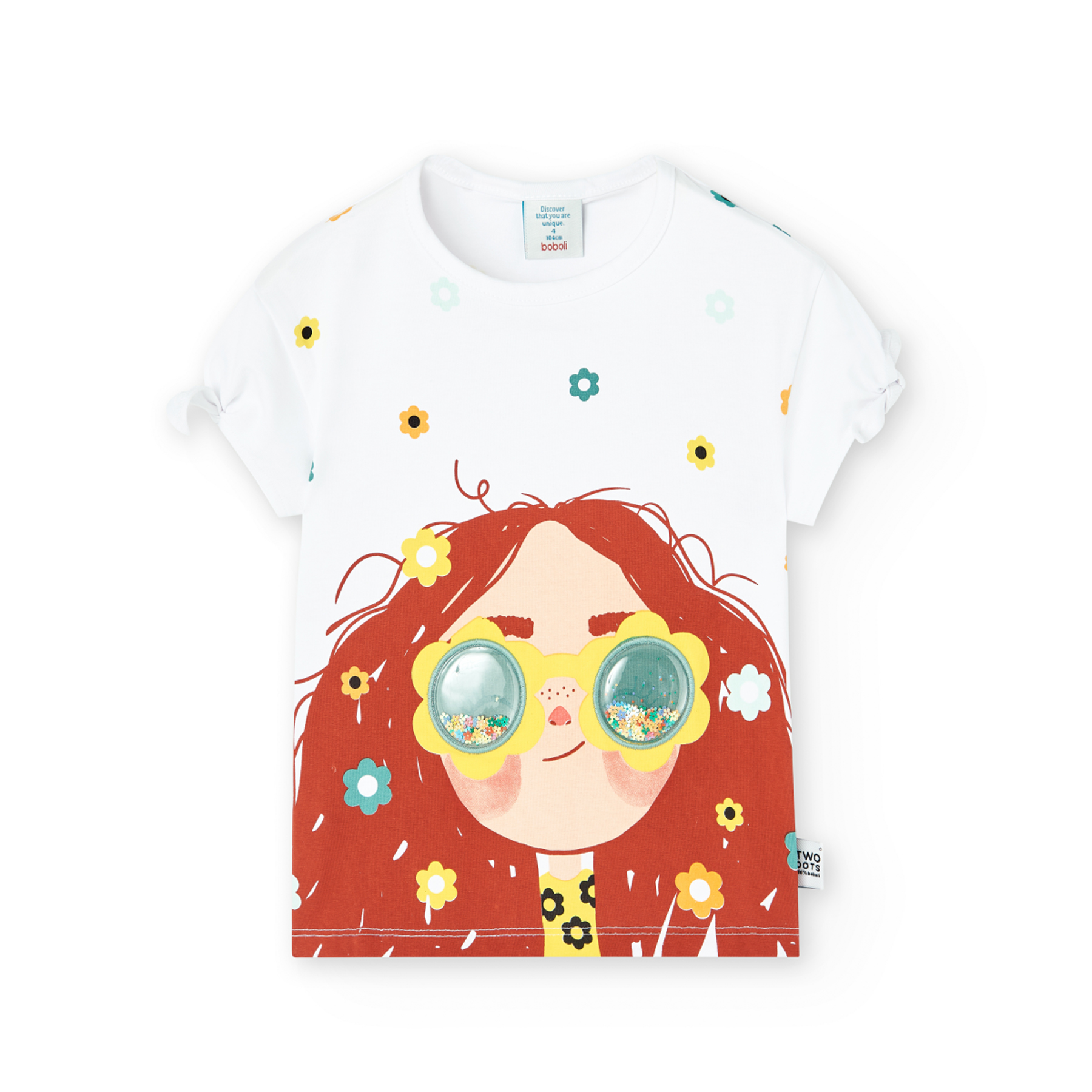 Playera Blanca Estampado Para Niña BOBOLI