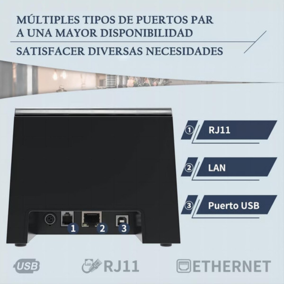 Impresora Eléctrica Autocorte Usb Ethernet Rj11 Pos De 80 Mm negro