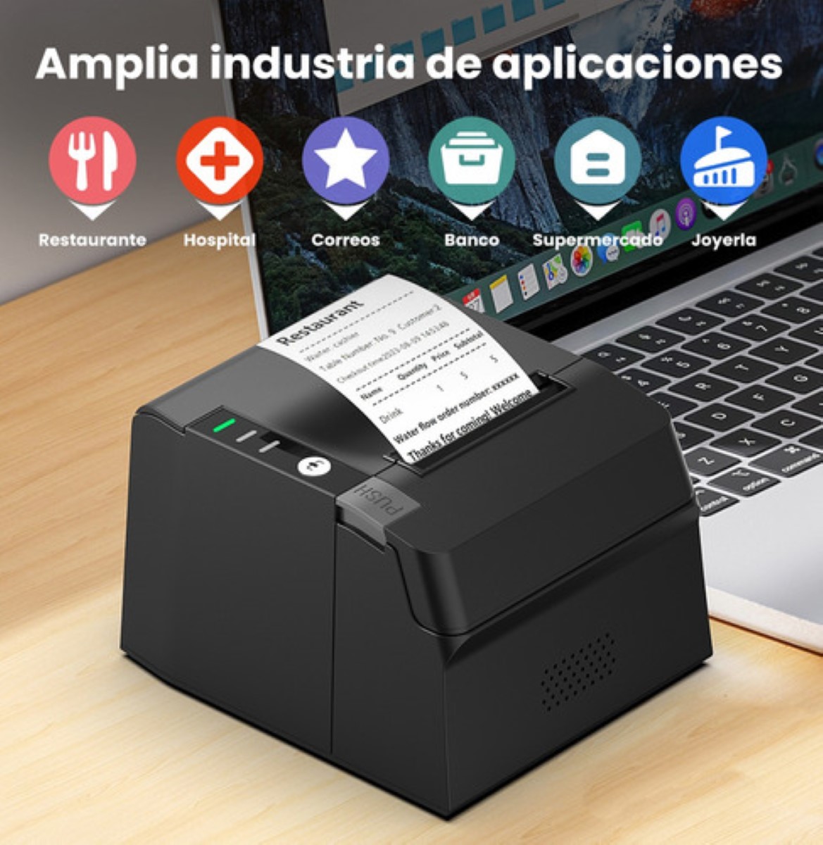 Impresora Eléctrica Autocorte Usb Ethernet Rj11 Pos De 80 Mm negro