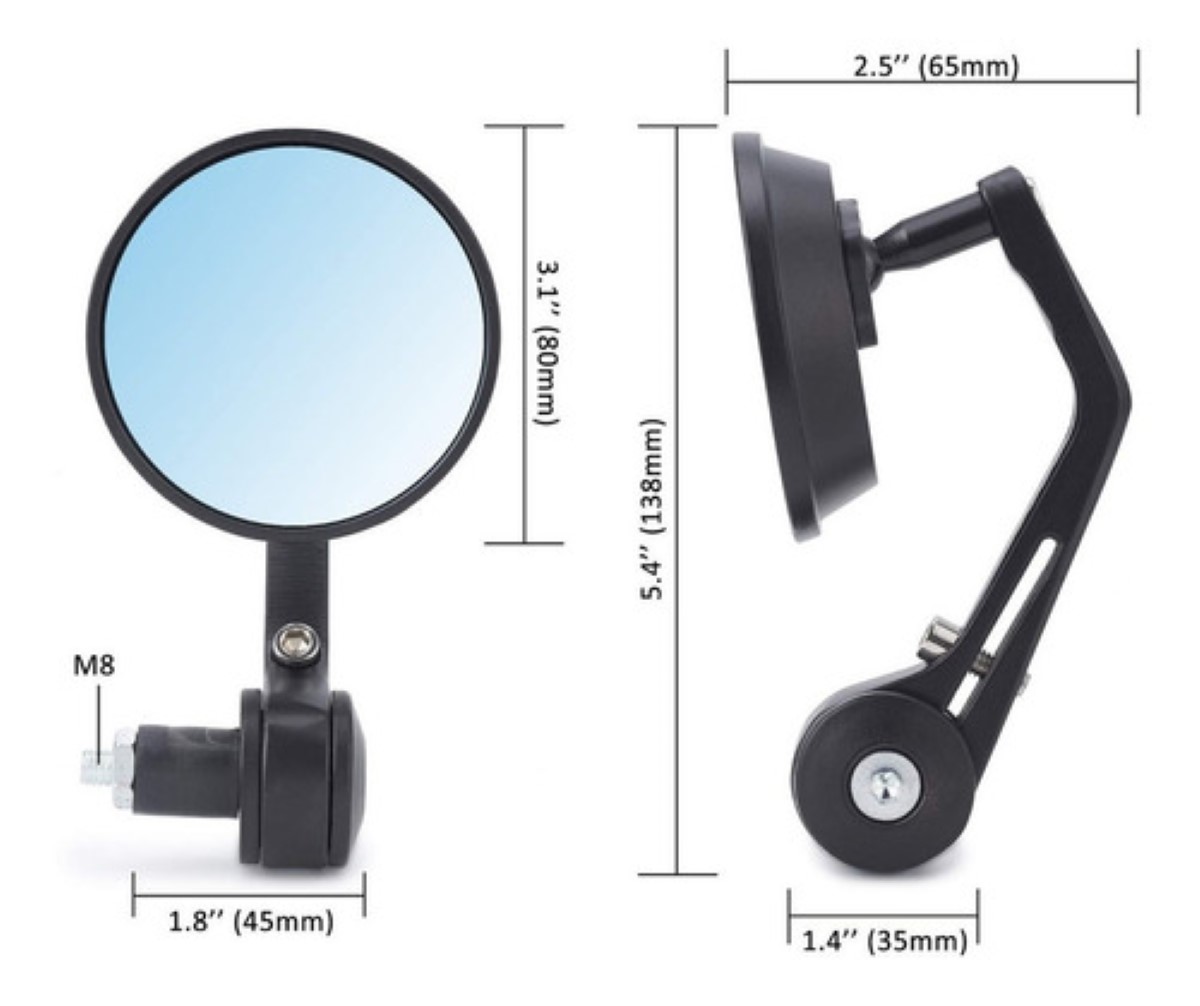 "Espejo Retrovisor Moto Cafe Racer Bobber 7/8'' Universal "