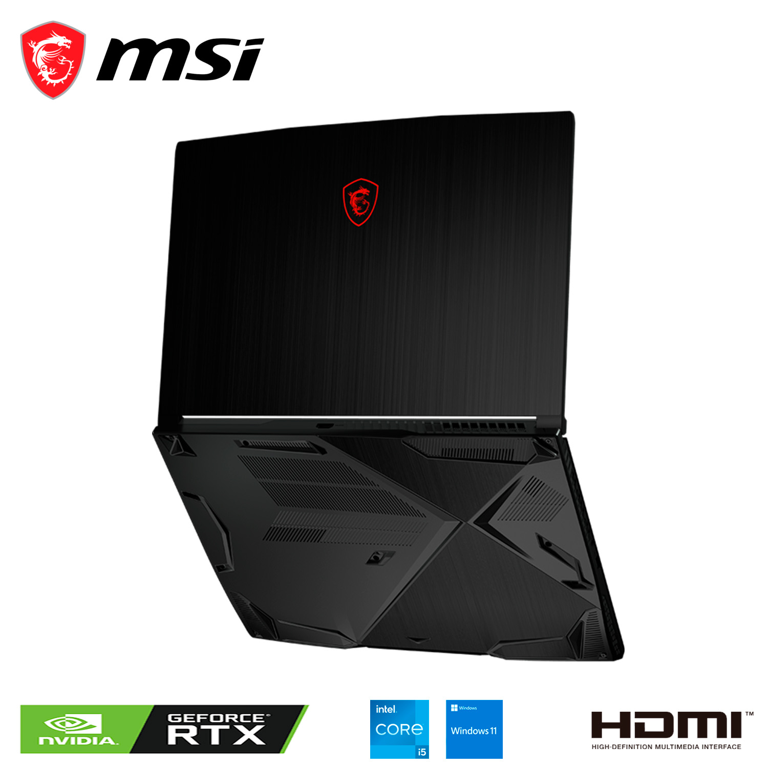 Laptop MSI GF63 Thin 15.6" Full HD Intel Core i5-11400H 2.70GHz 16GB 512GB SSD GeForce RTX 3050 Windows 11 Home Inglés Negro.