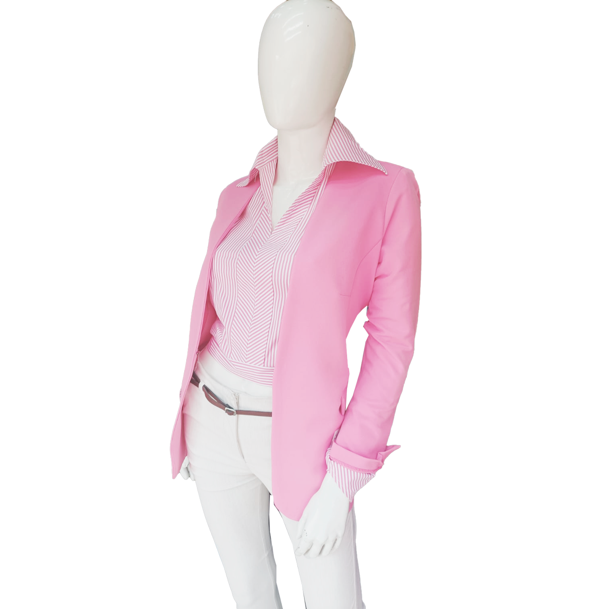 Blazer Mujer Saco Largo Sin Solapa Broche Frontal.