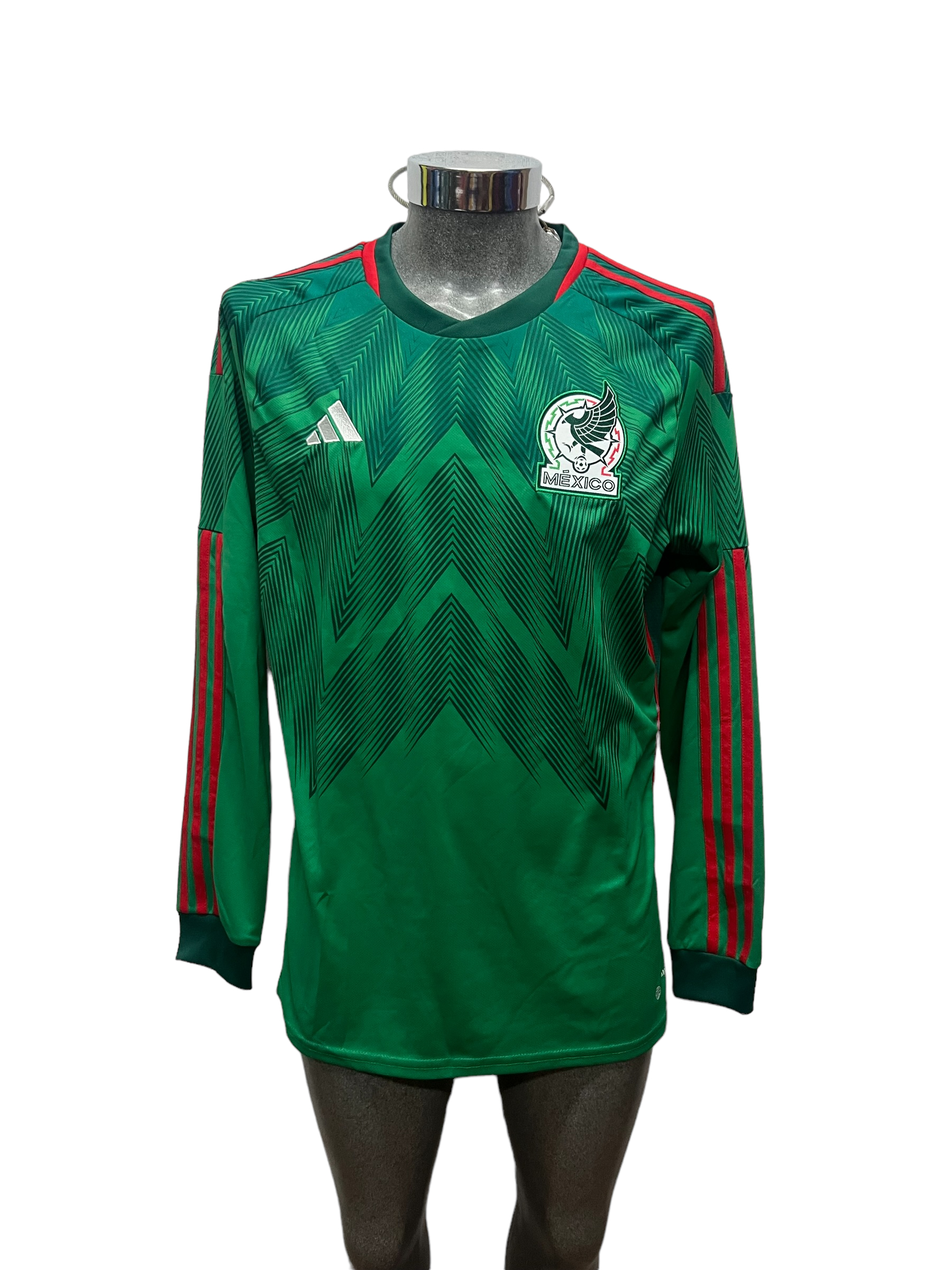 Jersey Original Adidas de la Selección Mexicana local manga larga mundial Qatar 2022 HE8850.