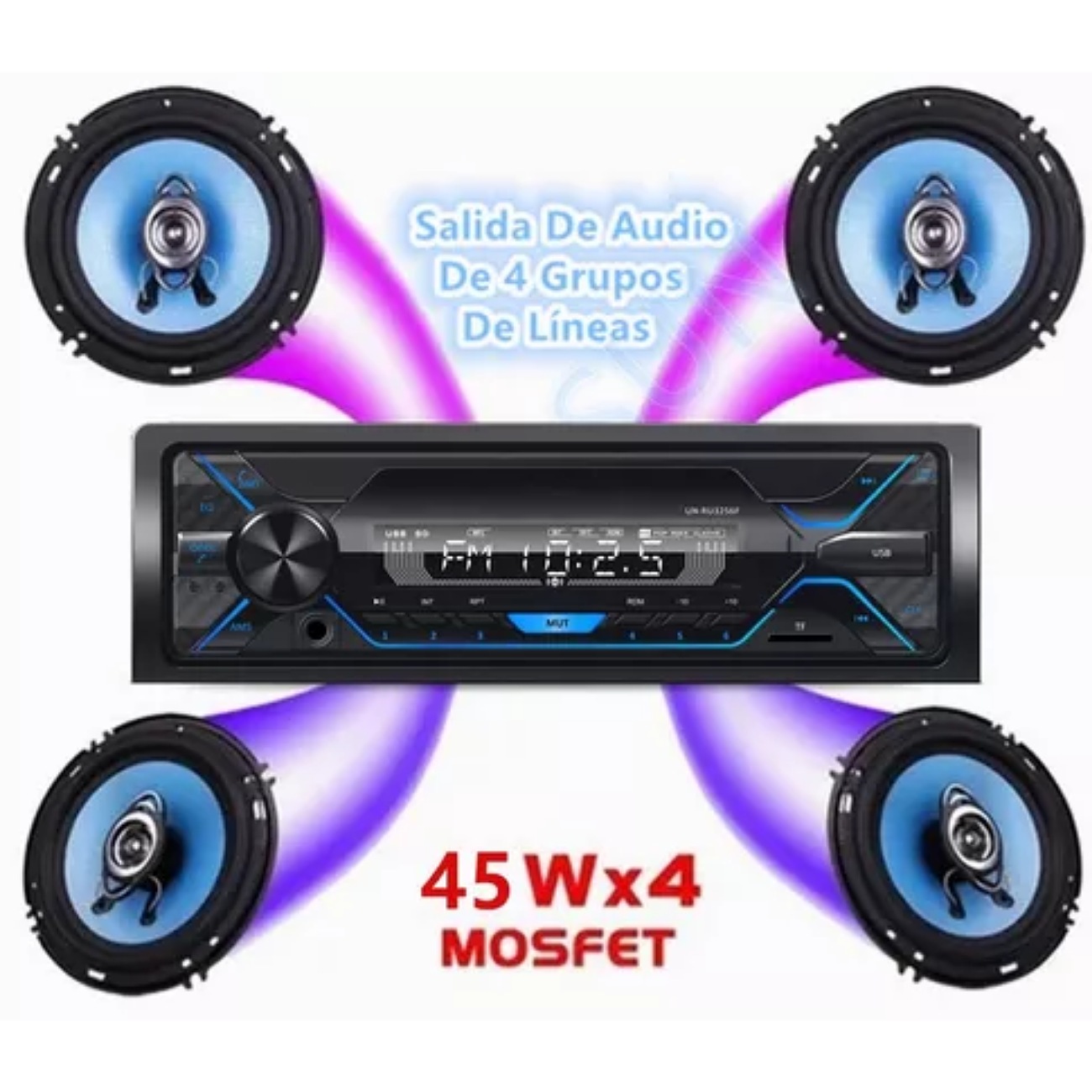 Auto Estereo Bluetooth Mp3 Radio Manos Libres Fm Sd Aux Usb