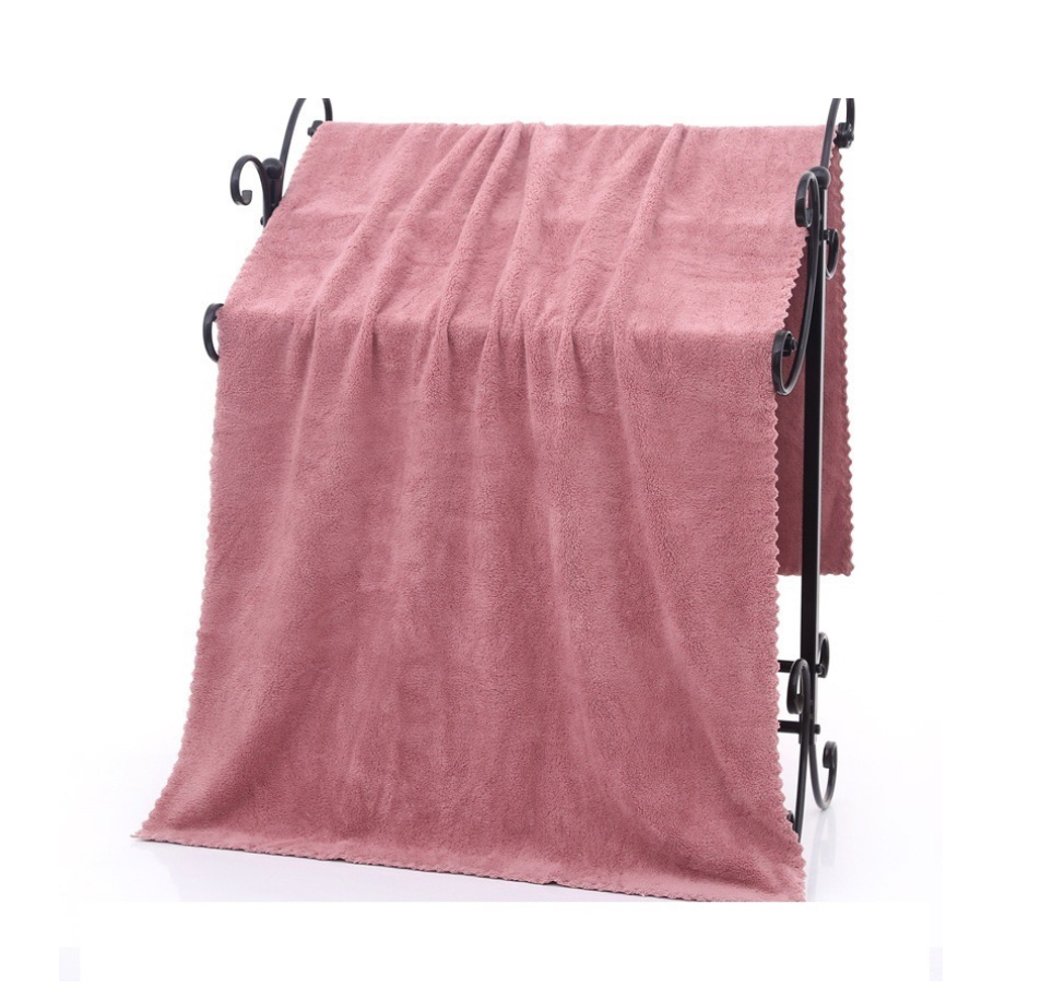 Toalla Baño Lana Coral Suave De Alta Densidad marrón claro.