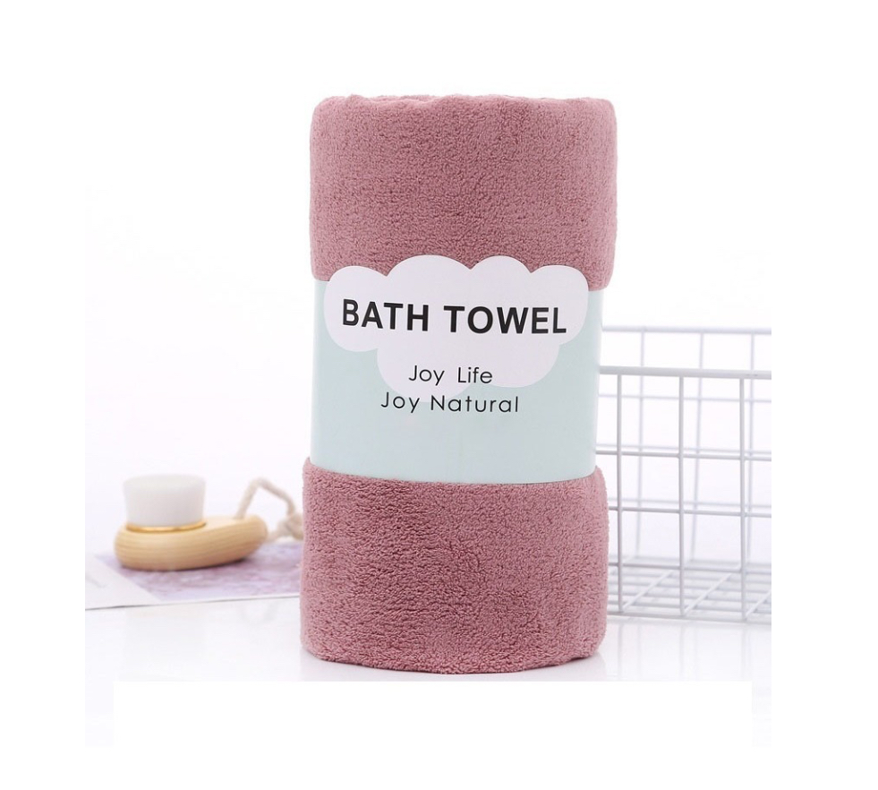 Toalla Baño Lana Coral Suave De Alta Densidad marrón claro.