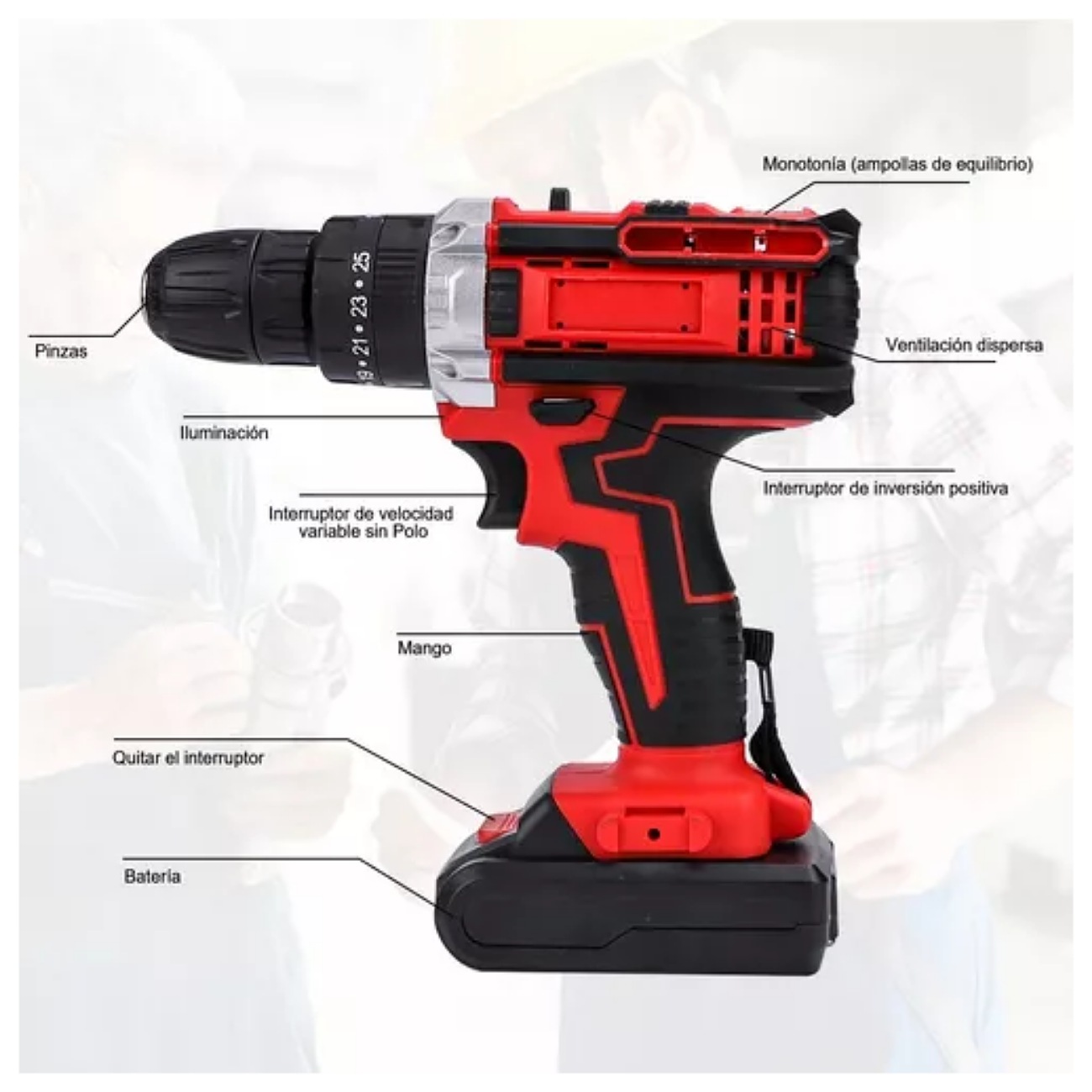 Juego De Herramientas Kits Combinadas Taladro Eléctrico