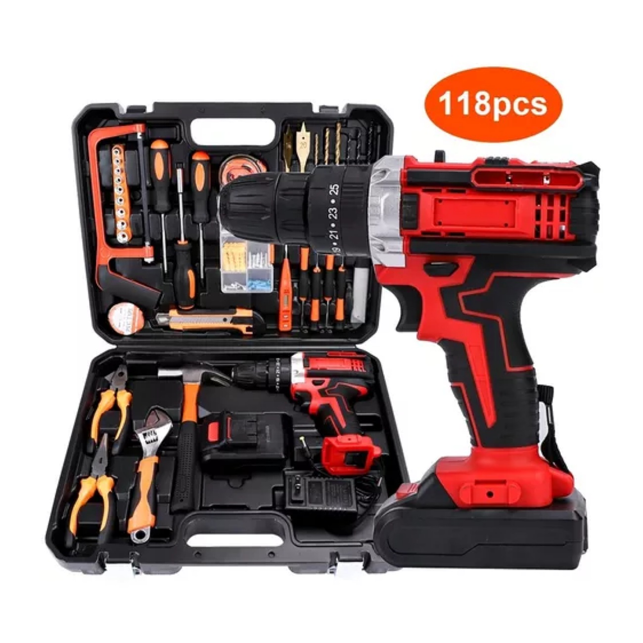 Juego De Herramientas Kits Combinadas Taladro Eléctrico