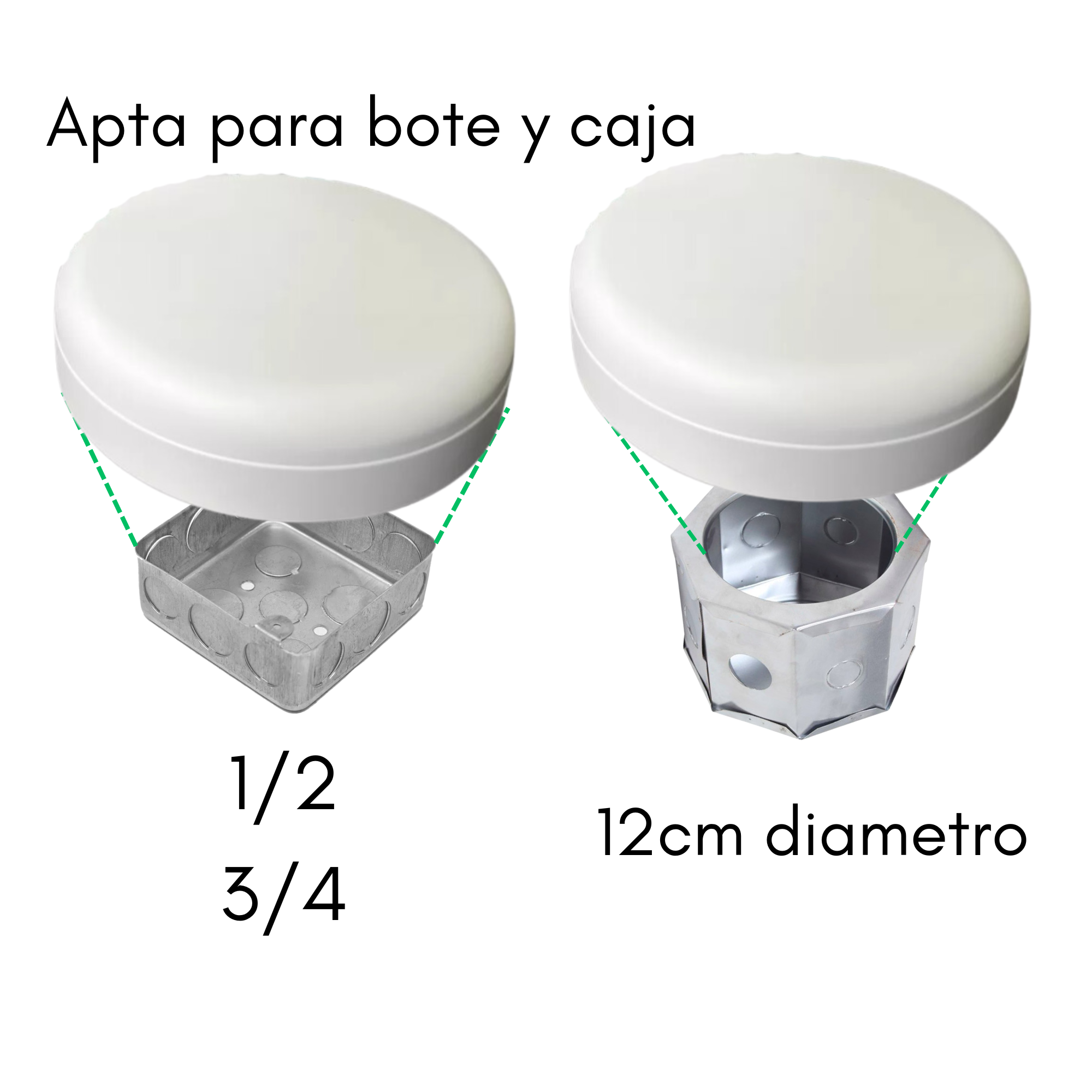 Lampara de techo para Sobreponer Led 24w Super Potente Tipo Aspirina 17CM Luz blanca 6500K 2 PZAS