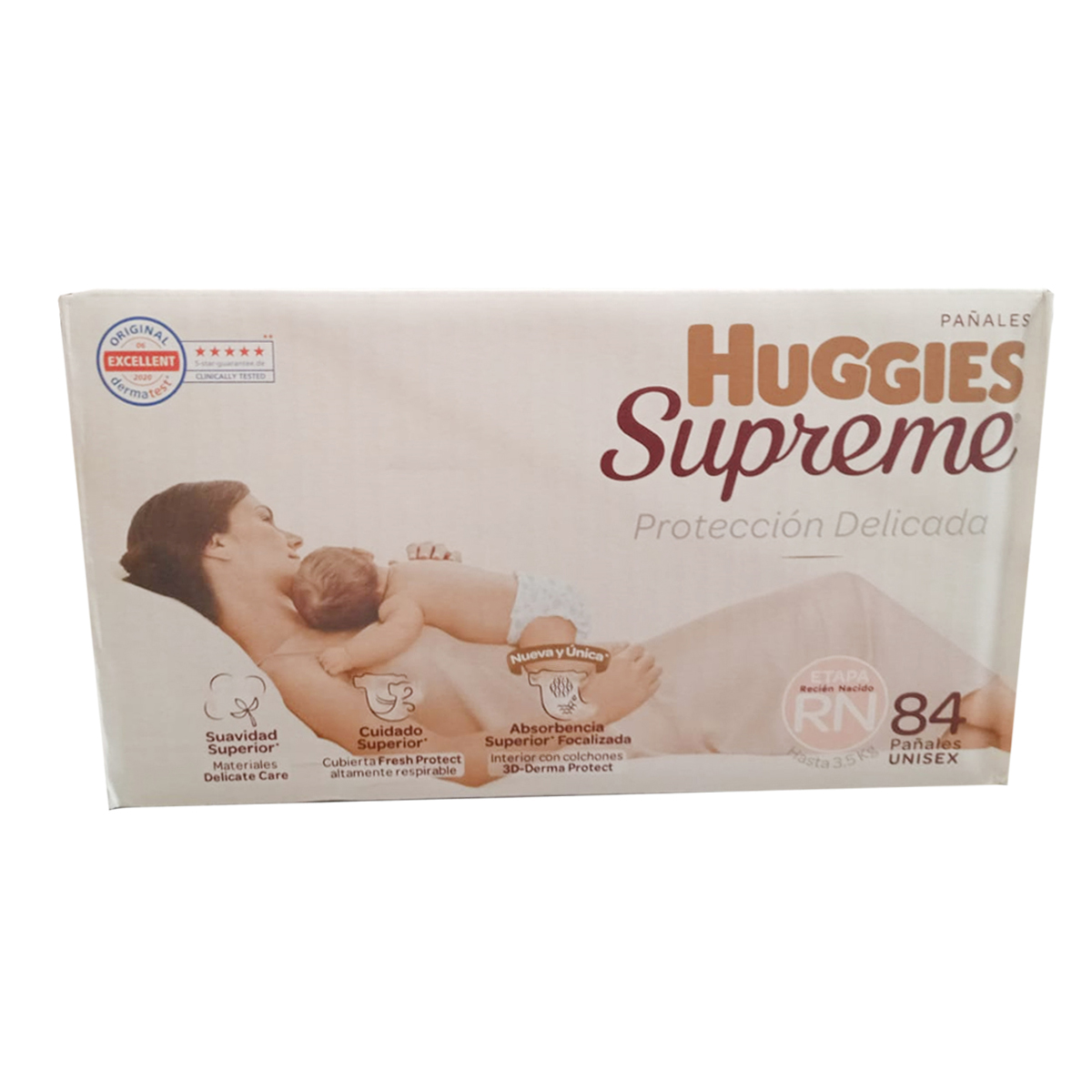 Pañales Huggies Supreme Platino Recién Nacido Unisex 84 Pz.