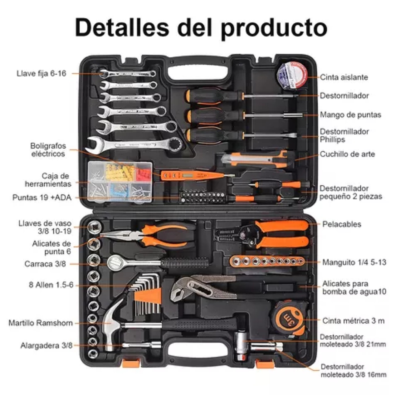 Juego De Herramientas Mecánicas Domésticas Reparación 108pcs