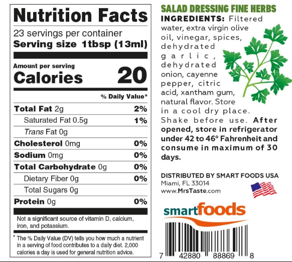 Aderezo Mrs Taste (300 ml) Finas Hierbas.