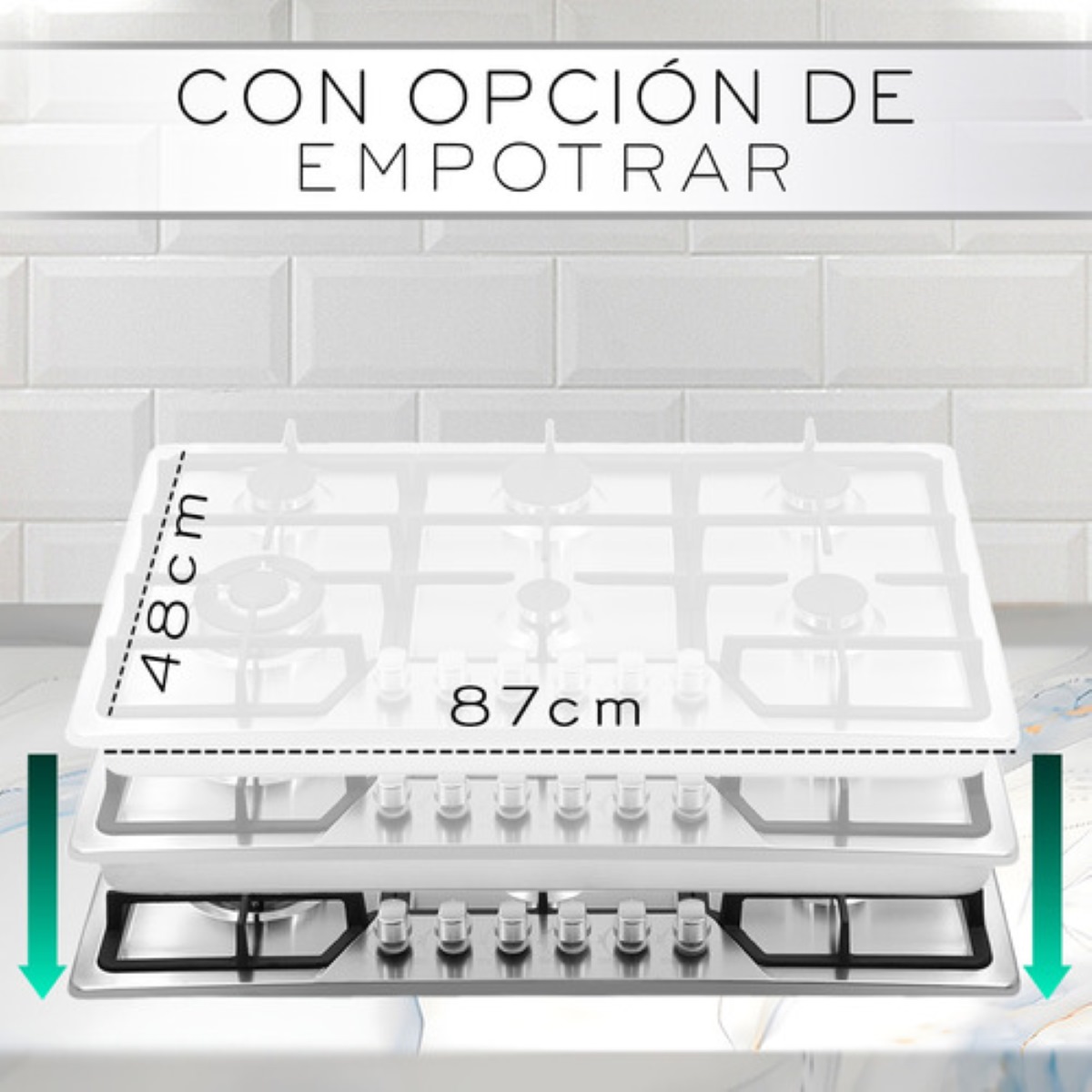 Parrilla A Gas 6 Quemadores Nube Color Plata