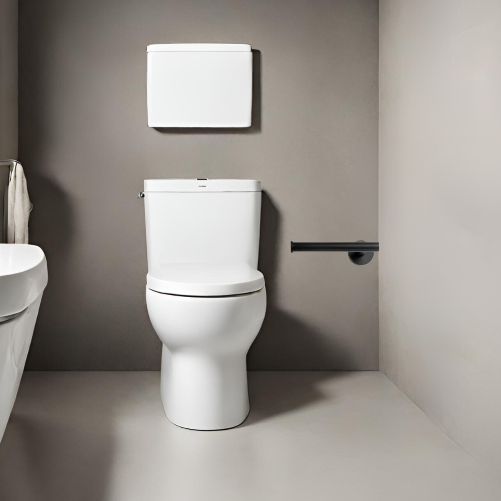 Meer - Set De 4 Accesorios Baño Acero Inoxidable Negro Mate, juego de toalleros para baño