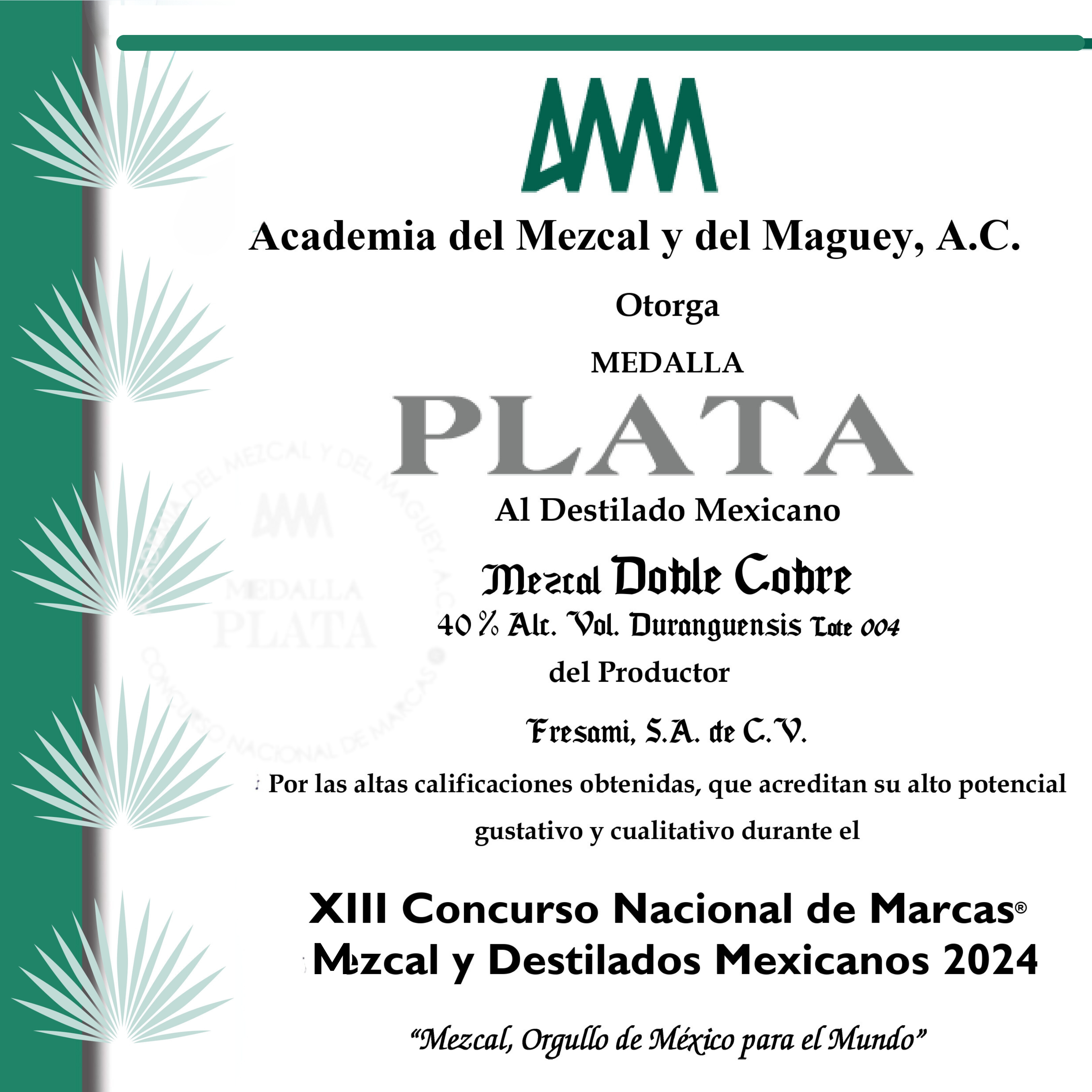 DOBLE COBRE | 3 Botellas de 750 ML | Mezcal Artesanal Premium | Joven 100% Agave Cenizo DURANGENSIS | 40% Grados de Alcohol | PACK con regalo de 4 Jicaras Para Beber Mezcal.