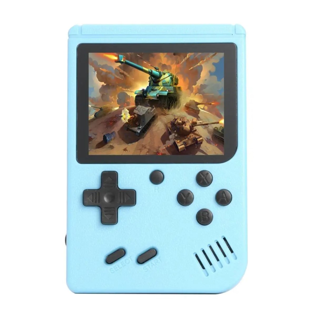 Mini consola portátil retro videojuegos color azul LCD 3" 500 juegos recargable usb gamer portatil
