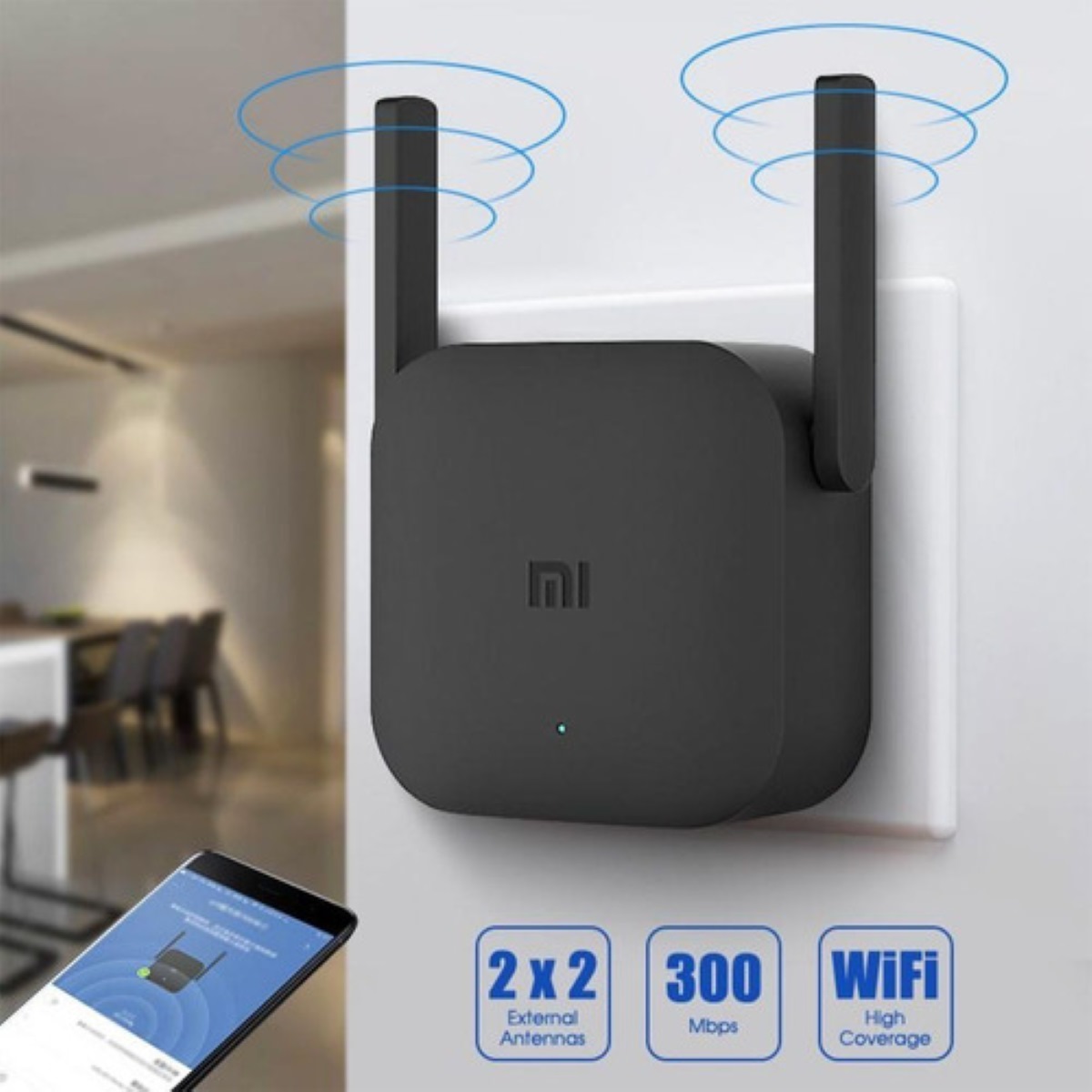 Repetidor Mi Wifi Extender Pro Xiaomi Color Negro
