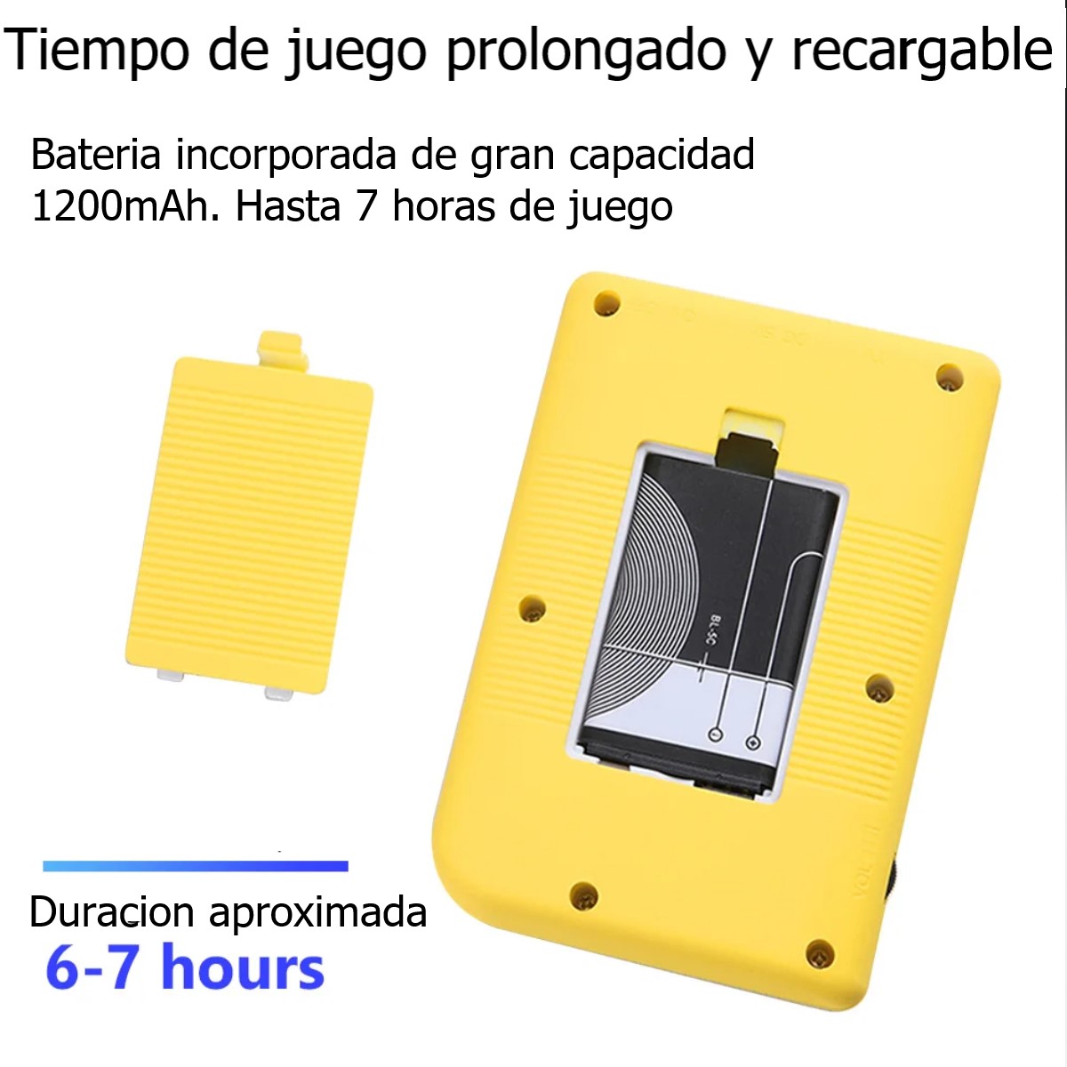 Mini consola portátil retro videojuegos color azul LCD 3" 500 juegos recargable usb gamer portatil