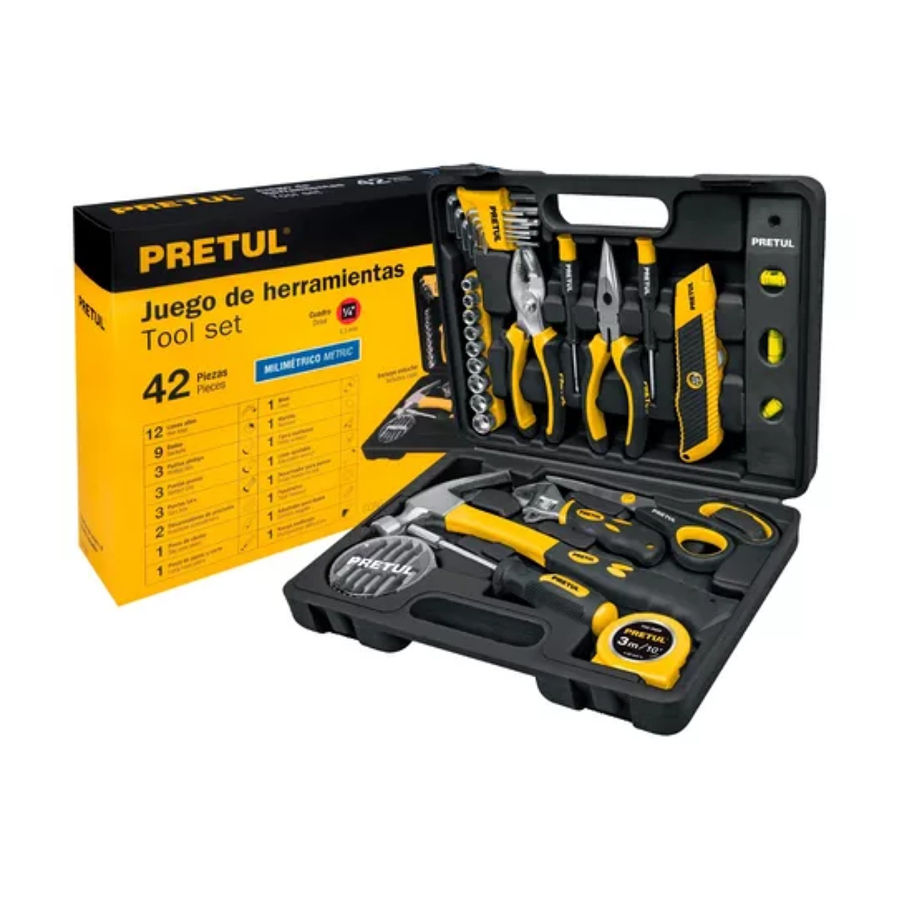 Set Herramientas, 42 Pz, Comfort Grip, Pretul Pretul 22101