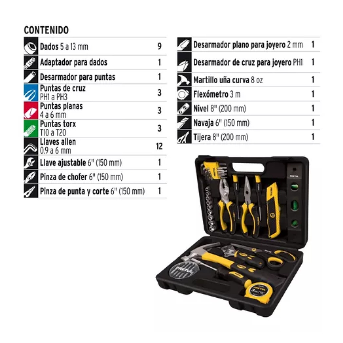 Set Herramientas, 42 Pz, Comfort Grip, Pretul Pretul 22101