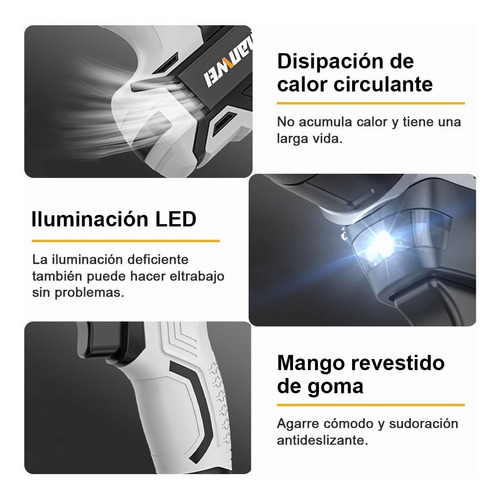 Taladro Atornillador Inalámbrico Nanwei 2batería D Litio 21v Color Gris