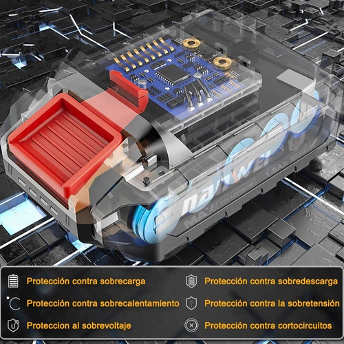 Taladro Atornillador Inalámbrico Nanwei 2batería D Litio 21v Color Gris