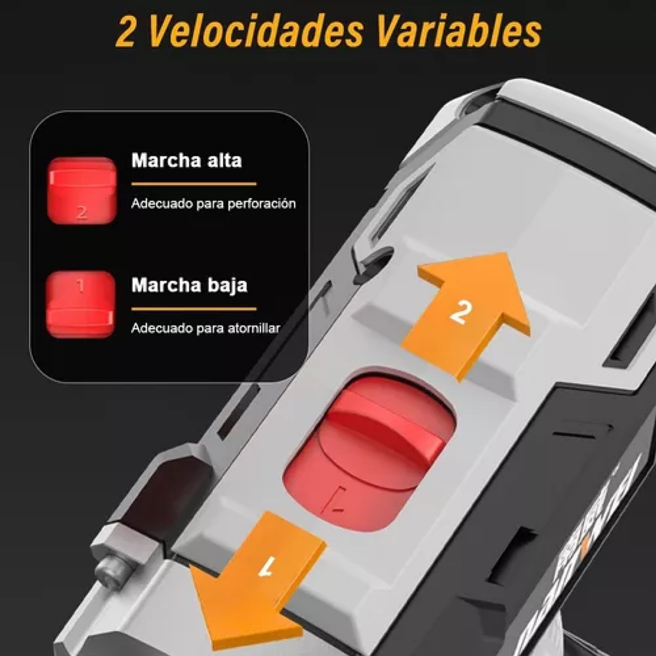 Taladro Atornillador Inalámbrico Nanwei 2batería D Litio 21v Color Gris