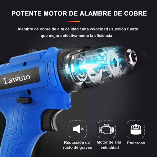 Taladro Electrico Atornillador Inalámbrico Impacto Kit 48v Color Azul