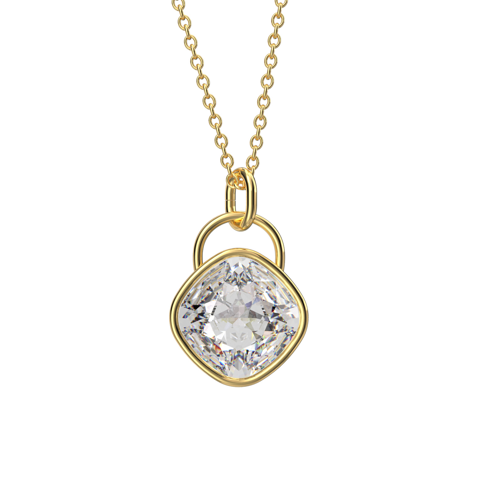 Collar Rombo Baño de Oro 14K | Cristal Swarovski Cristal