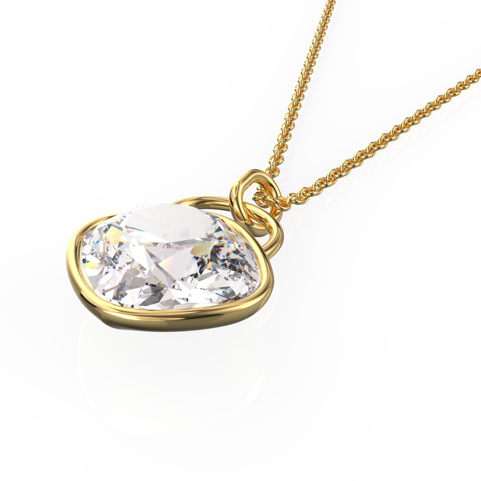 Collar Rombo Baño de Oro 14K | Cristal Swarovski Cristal