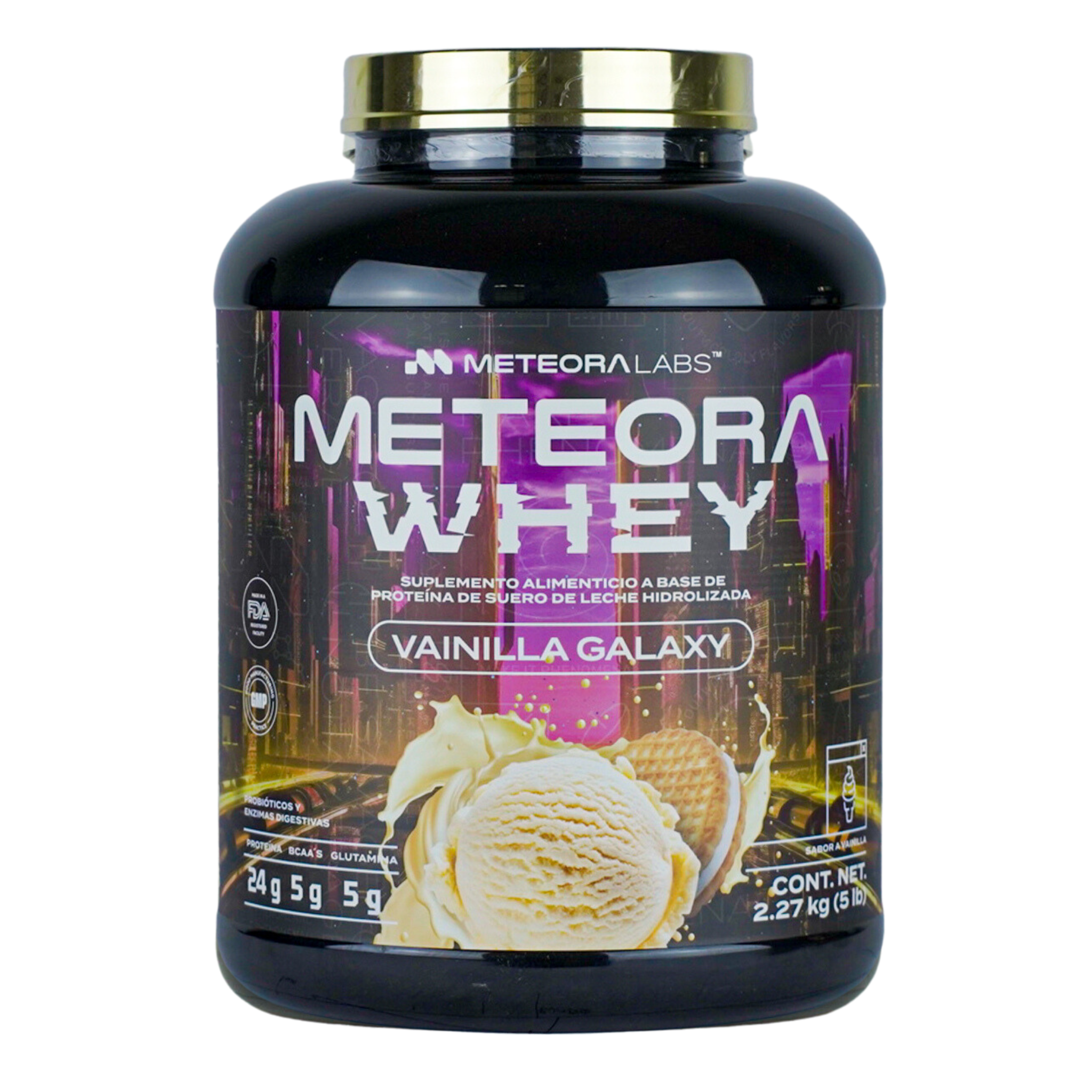 Meteora Labs, Vainilla, Proteína 100% Whey Hidrolizada.