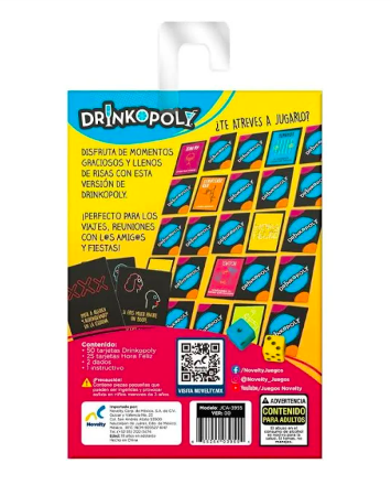 Juego de Viaje Drinkopoly Novelty Cartas para Llevar la Diversión a Donde Vayas