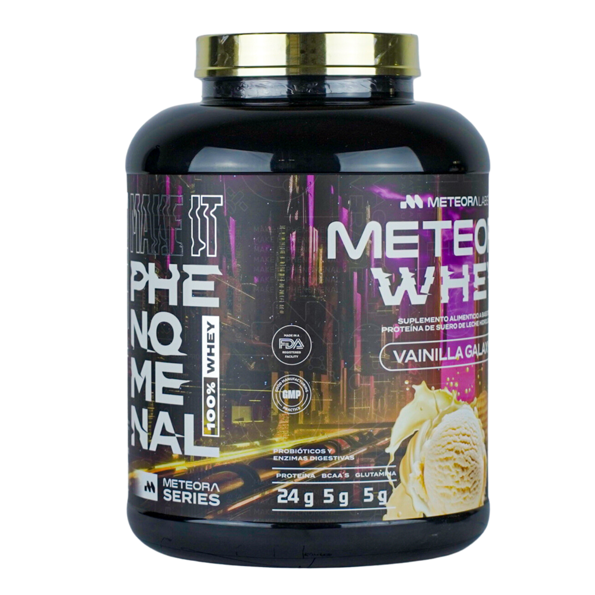 Meteora Labs, Vainilla, Proteína 100% Whey Hidrolizada.