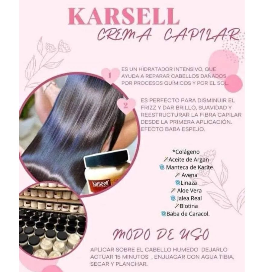 Tratamiento para el cabello Colageno Shea Butter Karseell reparadora 250 ml.
