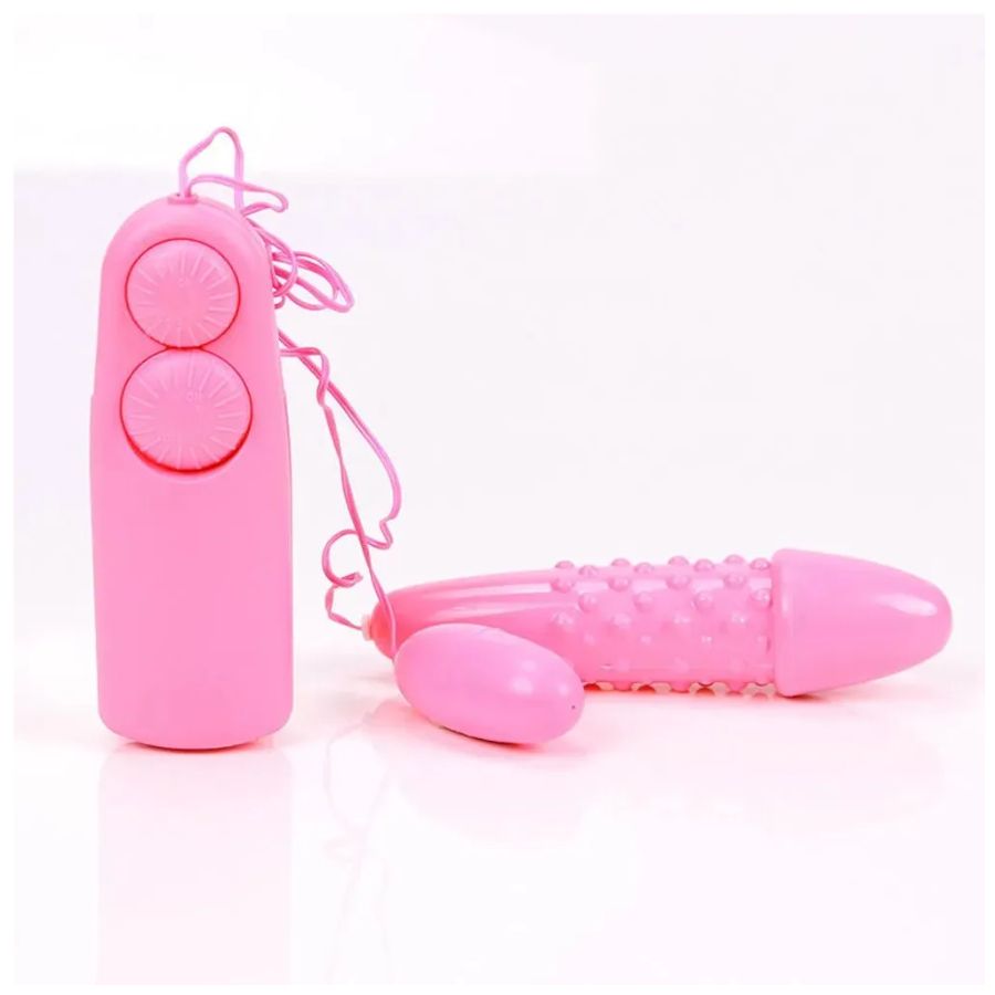Vibrador Doble Bala y Punto G texturizado con Control