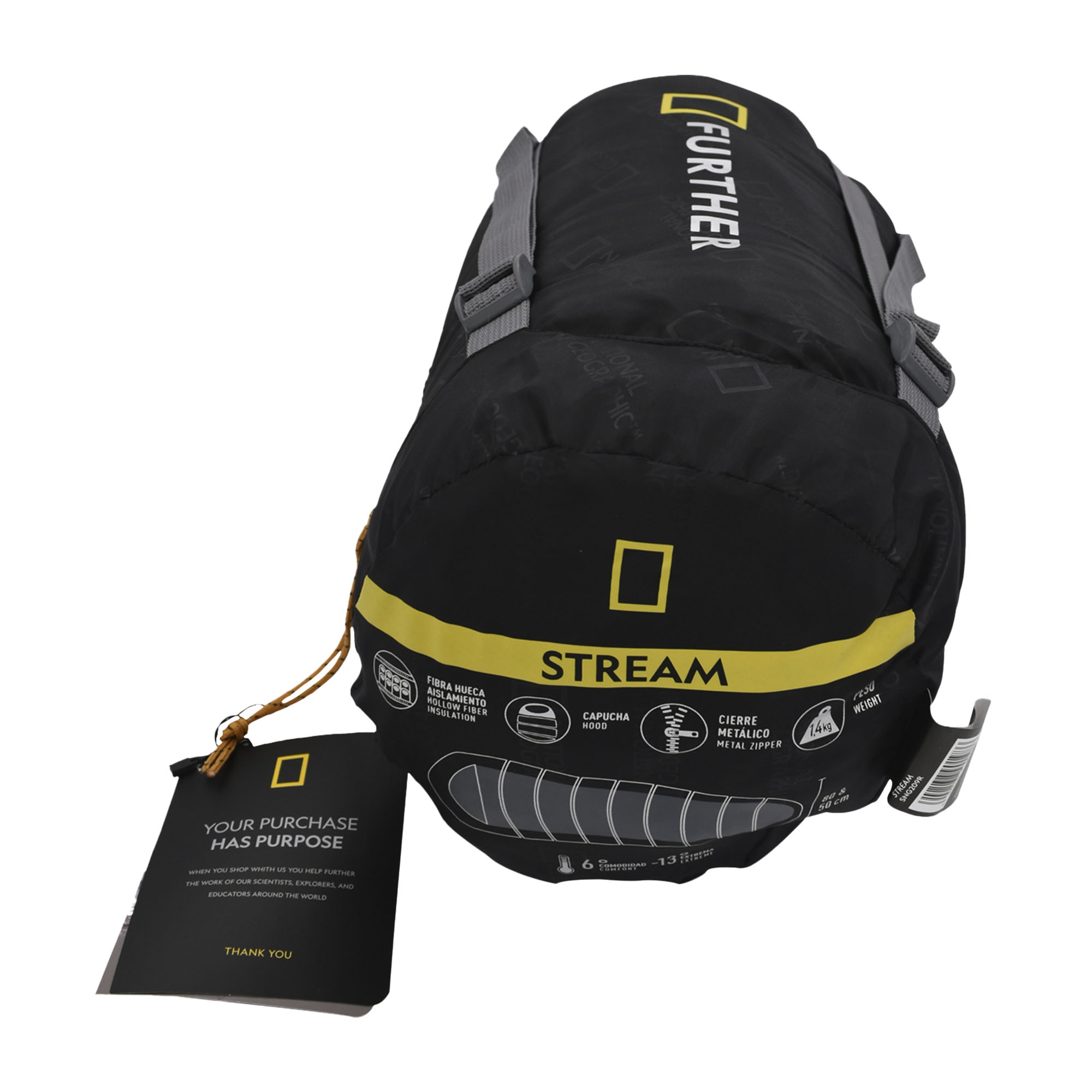 Bolsa para dormir Nat Geo Stream SNG209R, -13° C hasta +6° C, rojo carmín con gris