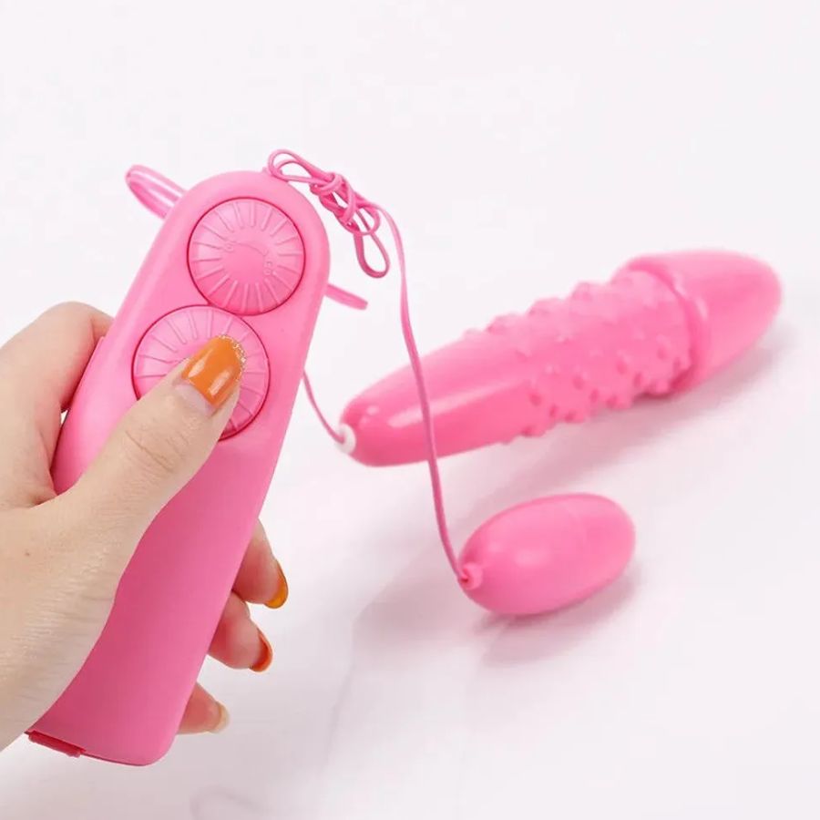 Vibrador Doble Bala y Punto G texturizado con Control