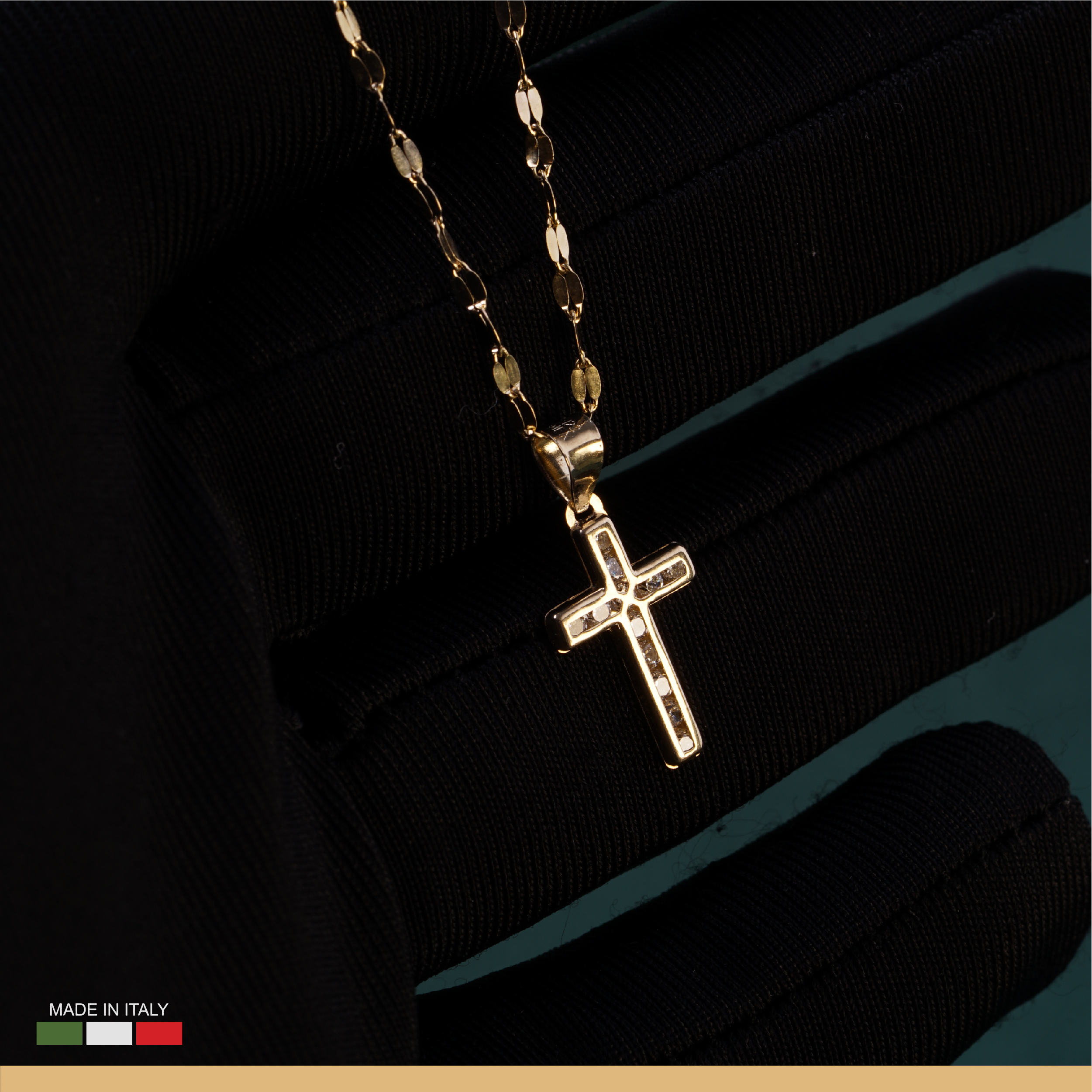 Medalla Dije Cruz Oro 10k Y Cadena De Oro Sólido 10k.