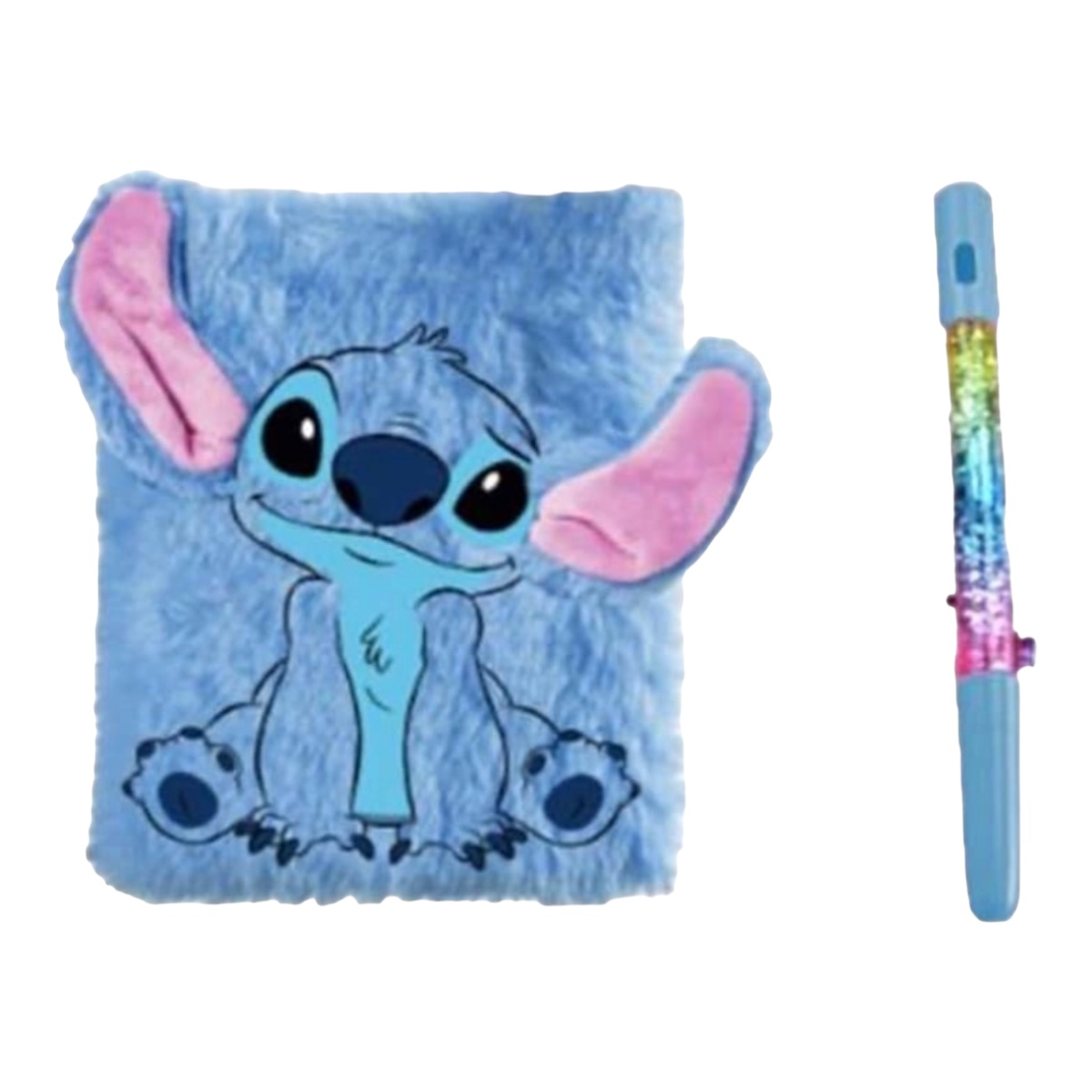Libreta Stitch Notebook Fur + Pluma Kawaii Disney.