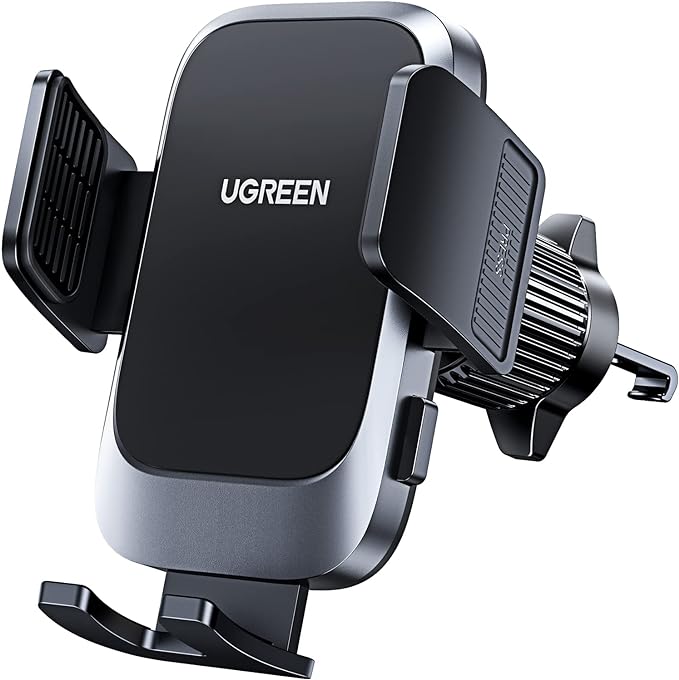 UGREEN Soporte Celular Automóvil, Base Porta Móvil Auto Giratorio 360° con Gancho Metálico y Botón de Liberación, Uso con Una Sola Mano para iPhone 15 14 13 12 Pro MAX, Galaxy S24 S23 S22 Ultra, Redmi