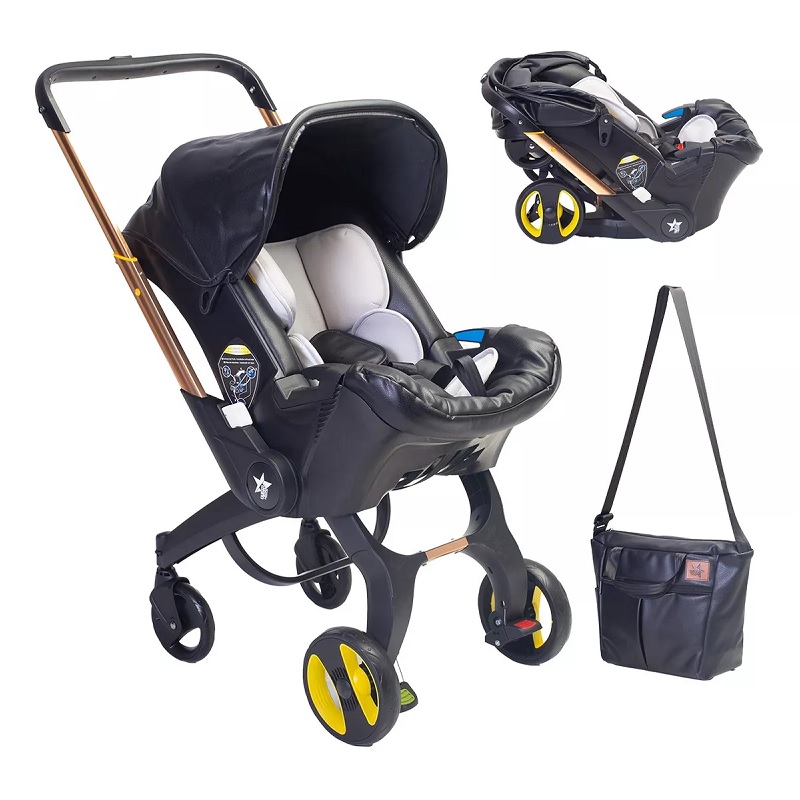 Carriola Portabebe STARKIDS Polux Negro Vinipiel.