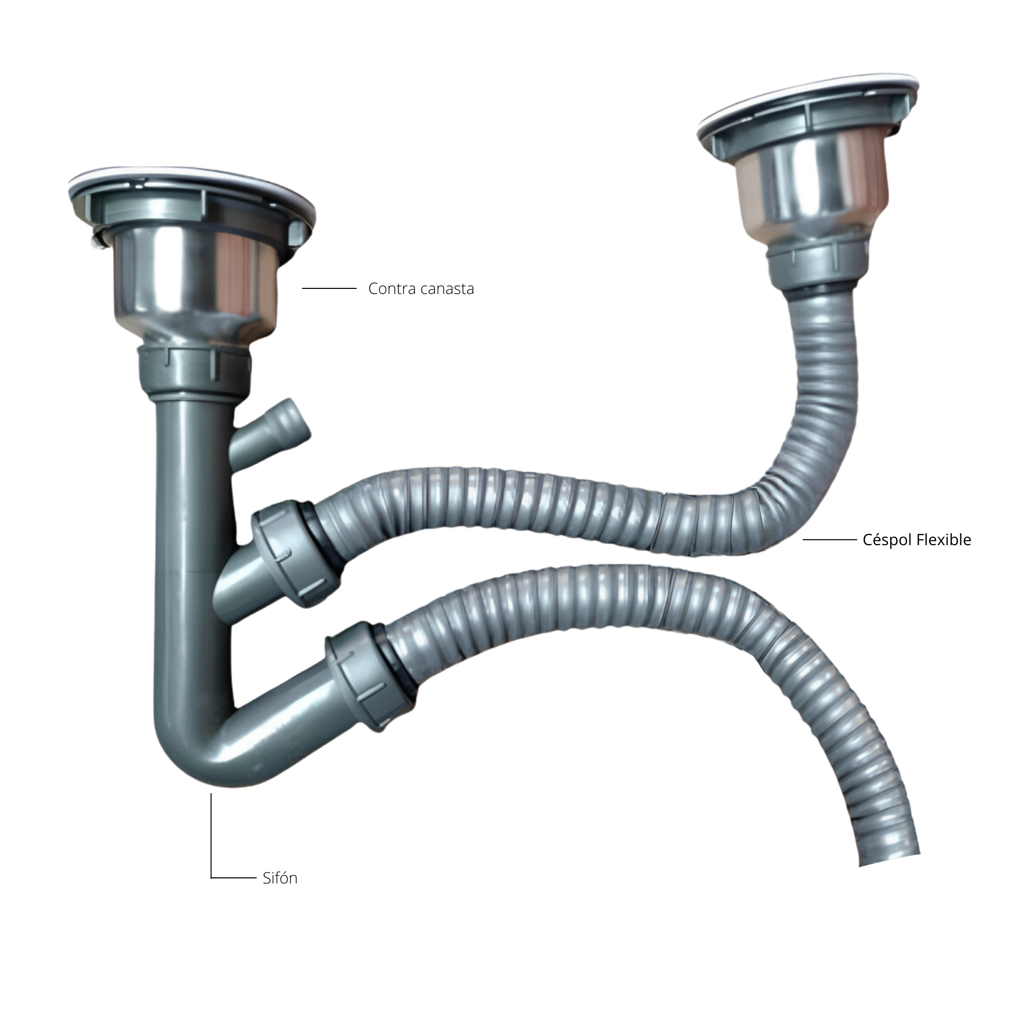 Tarja Doble Calibre 18'' para Submontar - Incluye accesorios - Fregadero para Cocina de Acero Inoxidable 304 Calibre 18" de Alta Resistencia - Color Plata Satinado