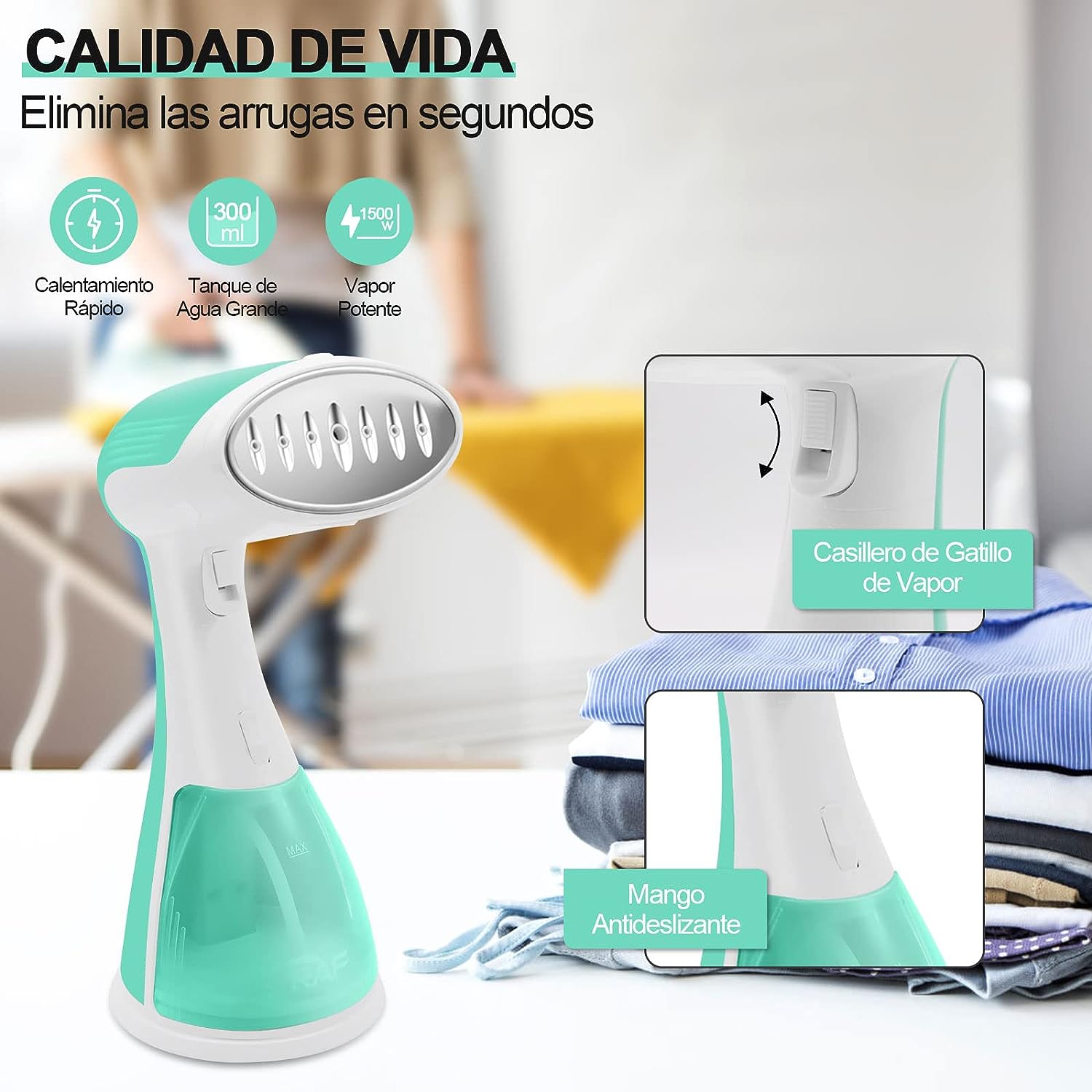 Plancha De Vapor Vertical Portátil Vaporizador Ropa De Mano