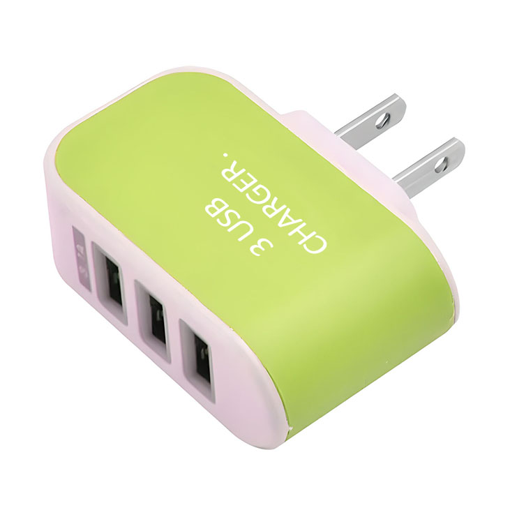 Cargador USB 3 Entradas 1A Celular.