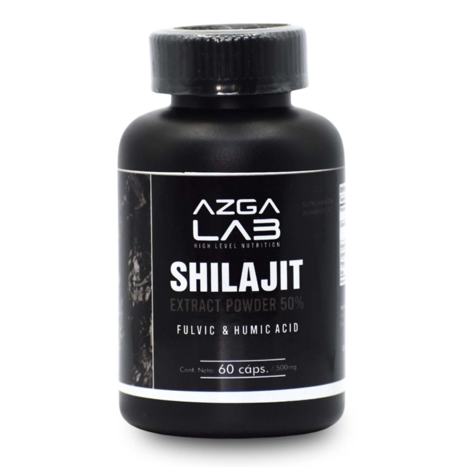 Shilajit Extract Powder 50% 60 Cápsulas 500 Mg C/u Azga Lab