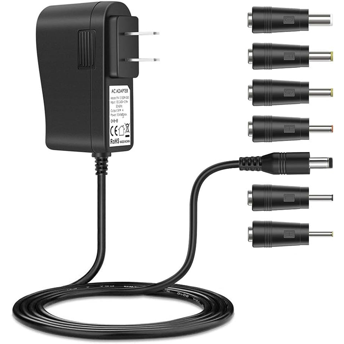 Cargador Eliminador 5V 2A 7 Entradas Redondas.